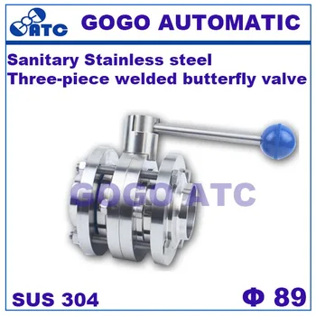 Sanitary stainless steel 304 O.D 89 mm Three-piece welded butterfly valve Butt welding Quick release quick release valve
Sanitary stainless steel 304 O.D 89 mm Three-piece welded butterfly valve Butt welding Quick release quick release valve