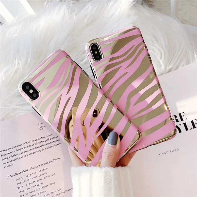 3D luxury pink zebra pattern plating cover case for iphone 6 S 7 8 plus X XR XS MAX cute sexy girl black Soft side phone coque
3D luxury pink zebra pattern plating cover case for iphone 6 S 7 8 plus X XR XS MAX cute sexy girl black Soft side phone coque