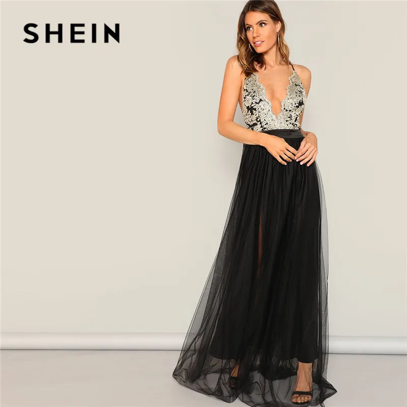 SHEIN Sexy Crisscross Back Mixed Media Deep V Neck Flowy Maxi Dress Summer Lady Sleeveless Halter Embroidery A Line Party Dress
SHEIN Sexy Crisscross Back Mixed Media Deep V Neck Flowy Maxi Dress Summer Lady Sleeveless Halter Embroidery A Line Party Dress