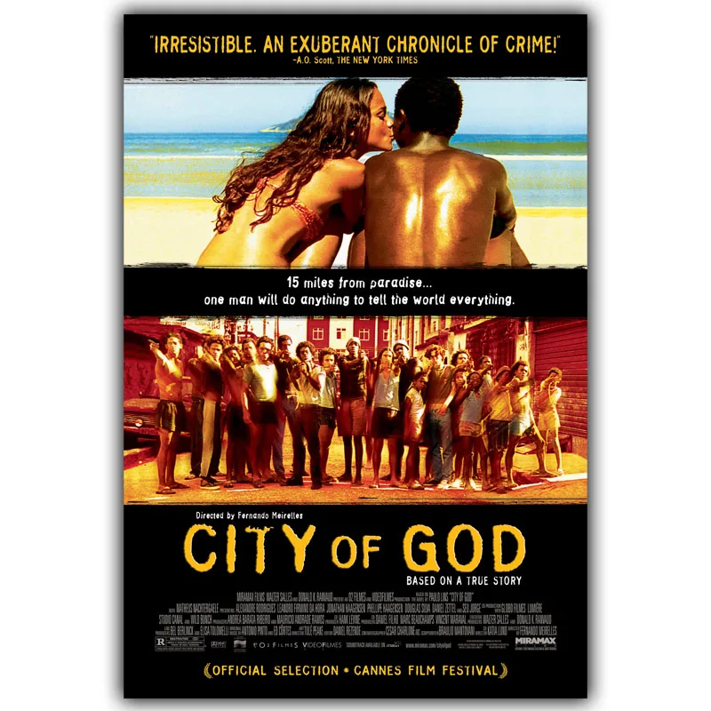 Шелковый плакат с принтом Город Божий 30x45 см 60x90 Вдохновляющие изображения