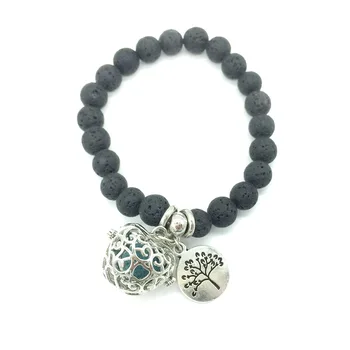 Simple Style Black Lava Beads with Small Charm and Openable DIY Locket Pendant Essential Oil Diffuser beaded Bracelet
Simple Style Black Lava Beads with Small Charm and Openable DIY Locket Pendant Essential Oil Diffuser beaded Bracelet