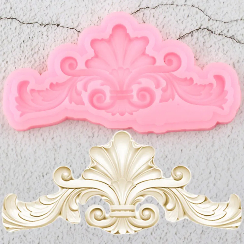 

Scroll Relief Cake Border Silicone Molds Flower Cupcake Topper Fondant Mold Cake Decorating Tools Candy Chocolate Gumpaste Mould