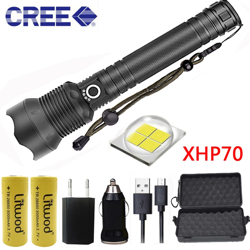 Litwod Z201282 CREE Original XLamp XHP70 rechargeable high powerful Tactical LED flashlight torch light 26650 Battery Lantern
Litwod Z201282 CREE Original XLamp XHP70 rechargeable high powerful Tactical LED flashlight torch light 26650 Battery Lantern
