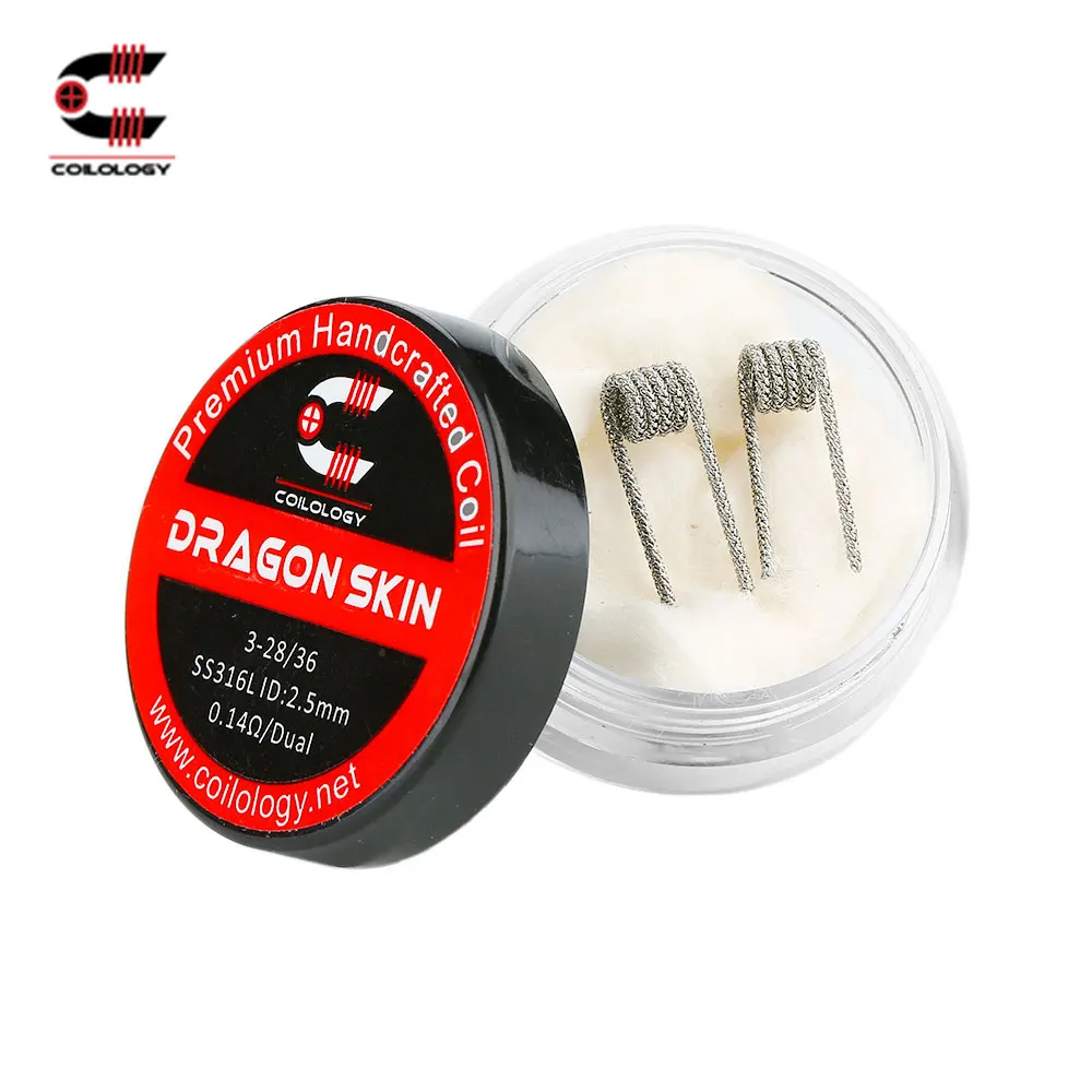 Original Coilology Dragon Skin Coil Set SS316L 0.14ohm/Ni80 0.21ohm Type 100% Handcrafted for DIY Lovers E-cigarette Spare Parts
Original Coilology Dragon Skin Coil Set SS316L 0.14ohm/Ni80 0.21ohm Type 100% Handcrafted for DIY Lovers E-cigarette Spare Parts
