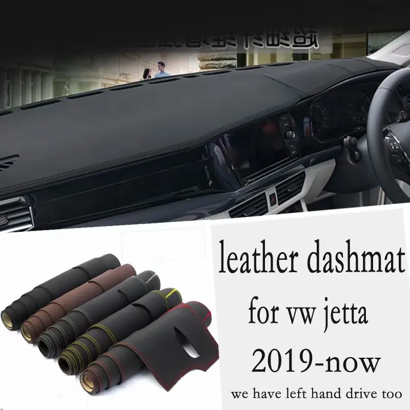 

For Volkswagen VW jetta A7 GTI 2019 2020 2021 Leather Dashmat Dashboard Cover Car Pad Dash Mat SunShade Carpet Custom RHD