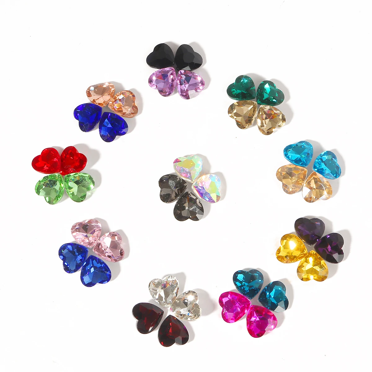 50Pcs 8mm Mix Colors Heart Shape Flat Back Acrylic Rhinestones Glue On Stones DIY Crafts Decoration Clothing Accessories
50Pcs 8mm Mix Colors Heart Shape Flat Back Acrylic Rhinestones Glue On Stones DIY Crafts Decoration Clothing Accessories
