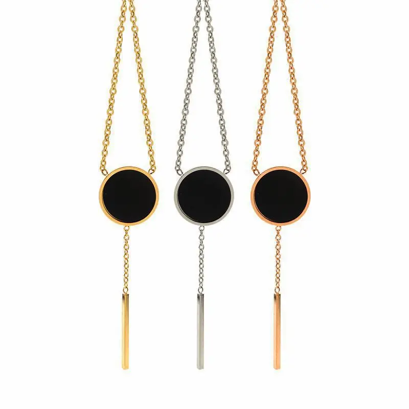 Stainless Steel Pendant Necklace Jewelry for Woman Black Resin Gold Plating Choker Necklaces Female Wedding Party Jewelries Gift
Stainless Steel Pendant Necklace Jewelry for Woman Black Resin Gold Plating Choker Necklaces Female Wedding Party Jewelries Gift