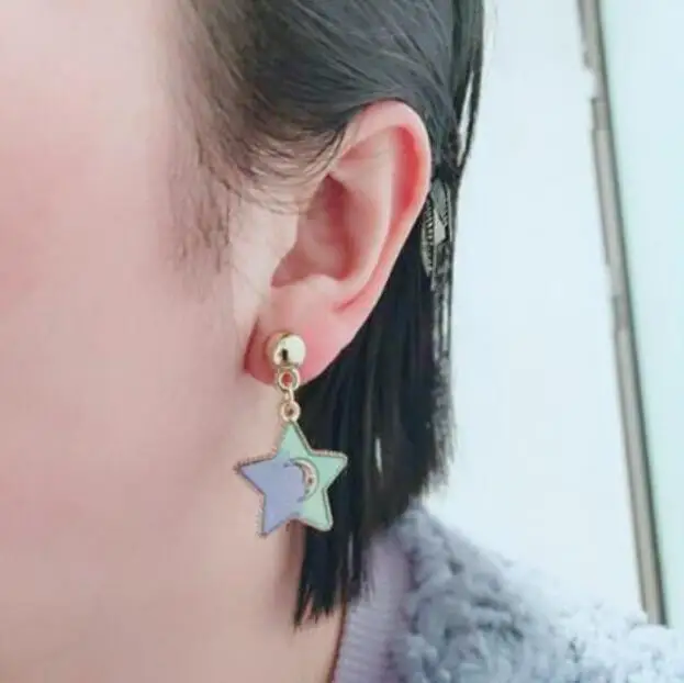 ex802 Pentagram earrings new fashion simple alloy stars moon earrings Female temperament jewelry accessories
ex802 Pentagram earrings new fashion simple alloy stars moon earrings Female temperament jewelry accessories
