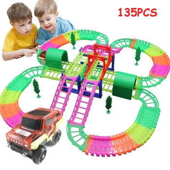 135PCS Set Luminous Racing Track Glow in the Dark Magic Track Educational Rail Car Toy Racing Tracks with LED Car Toys for Kids
135PCS Set Luminous Racing Track Glow in the Dark Magic Track Educational Rail Car Toy Racing Tracks with LED Car Toys for Kids