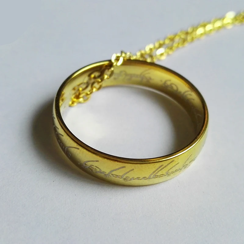 Letter Jewelry Gold Hobbit Lord of the Pendant Necklace Stainless Steel Chain Friendship Necklace for Women Men Party
Letter Jewelry Gold Hobbit Lord of the Pendant Necklace Stainless Steel Chain Friendship Necklace for Women Men Party