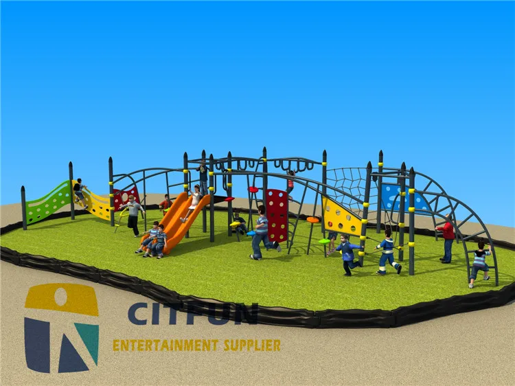 Customized safety kids outdoor play structure climbing net with Glide OP14-135D | Спорт и развлечения