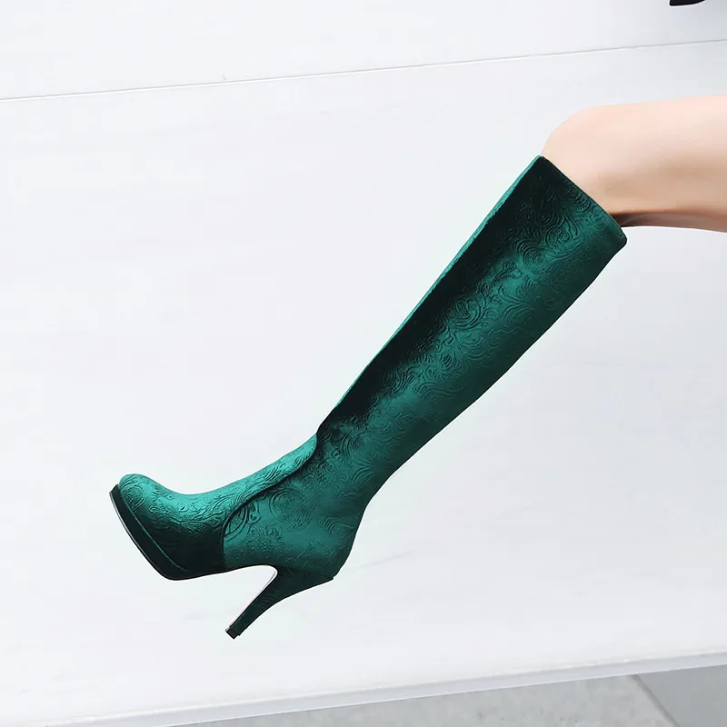 YMECHIC 2018 Fashion Sexy Green Red Brown Platform High Heel Wome Ridding Long Boots Female Winter Autumn Shoes Knee High Boot
YMECHIC 2018 Fashion Sexy Green Red Brown Platform High Heel Wome Ridding Long Boots Female Winter Autumn Shoes Knee High Boot