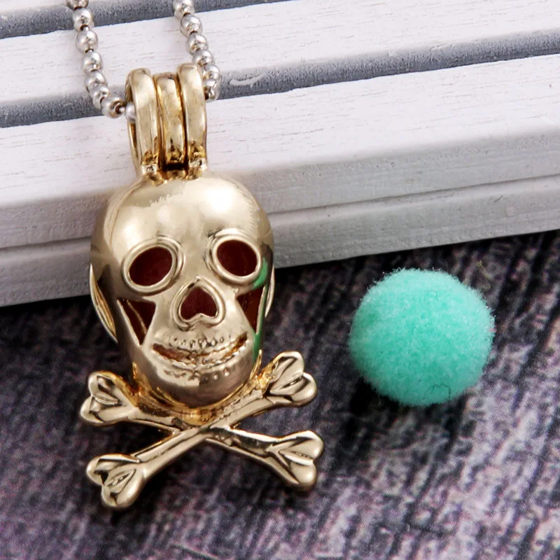 2 colors Ghost head Aroma Diffuser Necklace Perfume Essential Oil Diffuser Aromatherapy Pendant Necklace Pearl cage Pendant
2 colors Ghost head Aroma Diffuser Necklace Perfume Essential Oil Diffuser Aromatherapy Pendant Necklace Pearl cage Pendant