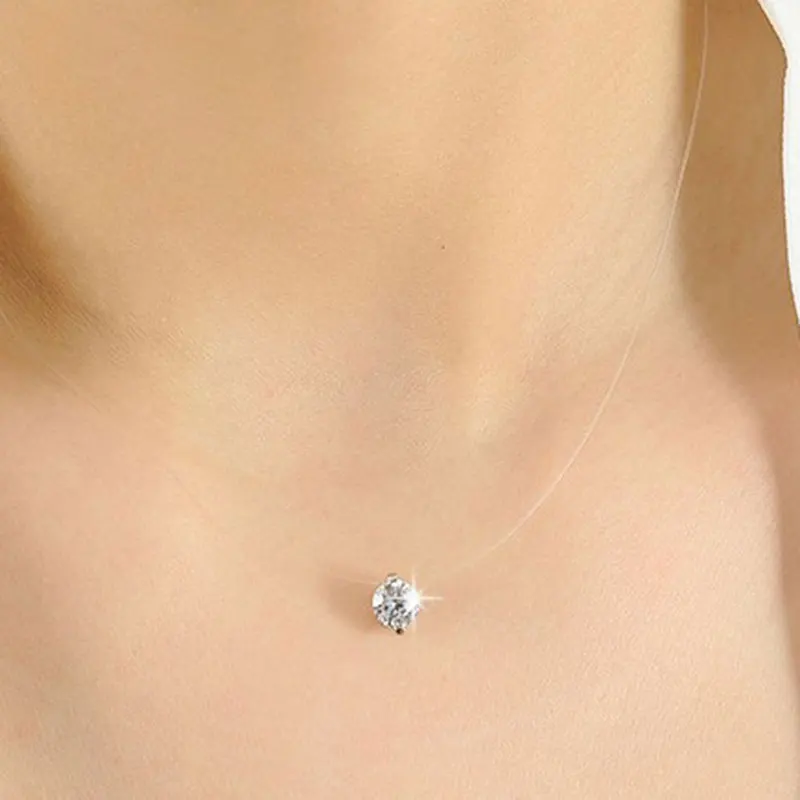 New Rhinestone Choker Collier Jewelry Transparent Fishing Line Crystal Necklaces Silver Invisible Chain Necklace for Women
New Rhinestone Choker Collier Jewelry Transparent Fishing Line Crystal Necklaces Silver Invisible Chain Necklace for Women