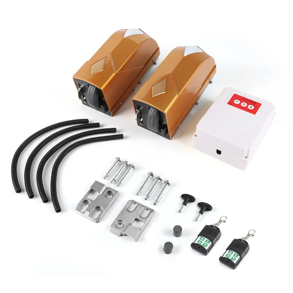 Electric Automatic Double Swing Gate Opener 2 Motors + 2 Remote Controller + 1 Control Box
Electric Automatic Double Swing Gate Opener 2 Motors + 2 Remote Controller + 1 Control Box