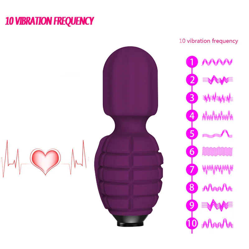 Grenade Shape Vibrator Adult Sex Toys for Women Men 10 Frequency Vibrating Creative Massage Stick for Body Massage Masturbator