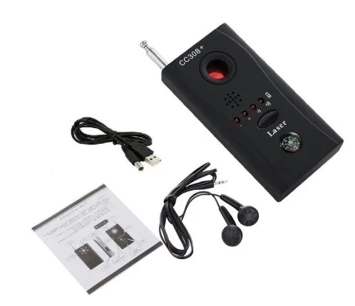 CC308+ Wireless Camera Lens Detector Radio Signal Detect Camera Full-range RF Singnal Laser GSM Device Finder with USB Charger
CC308+ Wireless Camera Lens Detector Radio Signal Detect Camera Full-range RF Singnal Laser GSM Device Finder with USB Charger