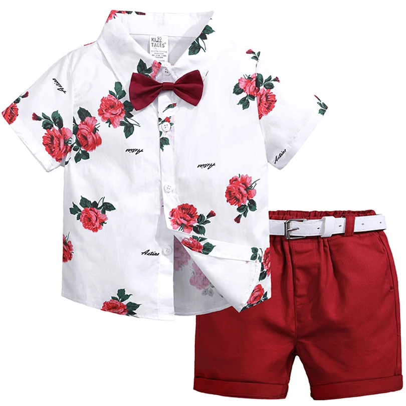 Summer Baby Boy Thin Clothes Set Gentleman Handsome Boy Rose Print Polo Bow T-shirt+pants New Outfits Set Big Boy Sport Suits
Summer Baby Boy Thin Clothes Set Gentleman Handsome Boy Rose Print Polo Bow T-shirt+pants New Outfits Set Big Boy Sport Suits