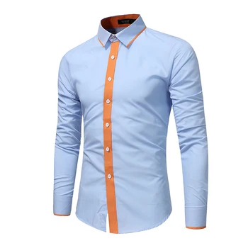 2017 Men'S Fashion Hit Chest Color Patchwork Long Sleeve Slim Fit Formal Dress Shirt Casual Male Tops Camisas M-3XL
2017 Men'S Fashion Hit Chest Color Patchwork Long Sleeve Slim Fit Formal Dress Shirt Casual Male Tops Camisas M-3XL