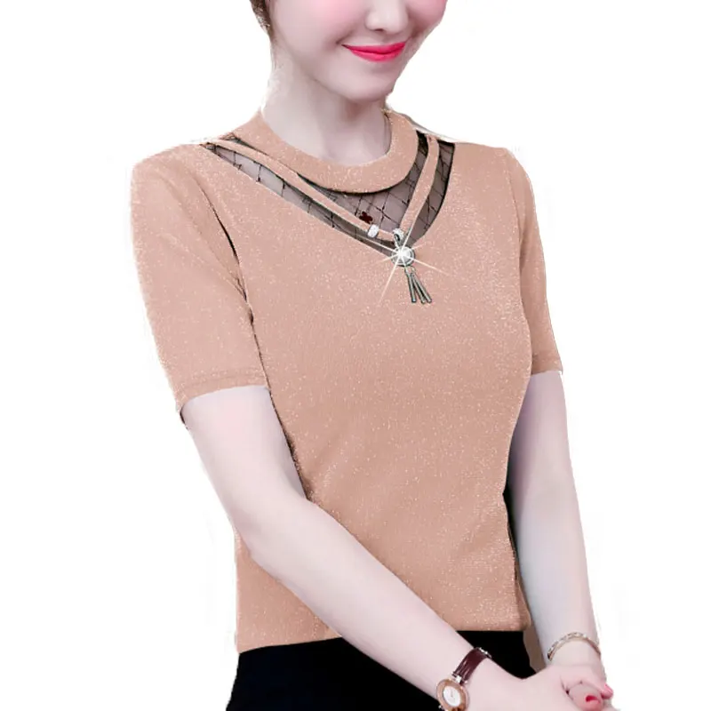 New Womens Tops 2019 Diamonds O-neck Blouse Women Summer Women's Shirt Lace Blouses Women Plus Size Solid Feamle Blusas
New Womens Tops 2019 Diamonds O-neck Blouse Women Summer Women's Shirt Lace Blouses Women Plus Size Solid Feamle Blusas