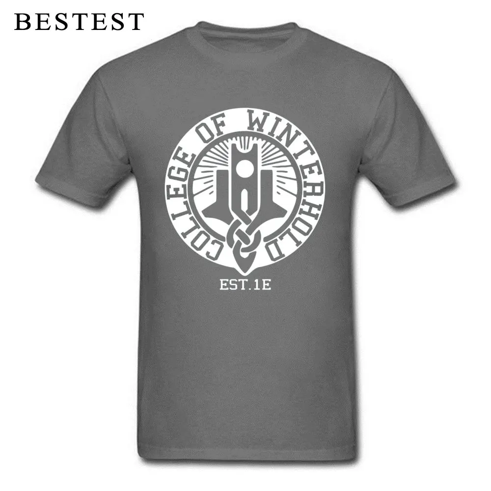 Fashionable Custom Youth Tshirts Family Summer Fall Short Sleeve Round Neck All Cotton T Shirt Summer Tees Top Quality College of Winterhold Est. 1E white 4138 carbon