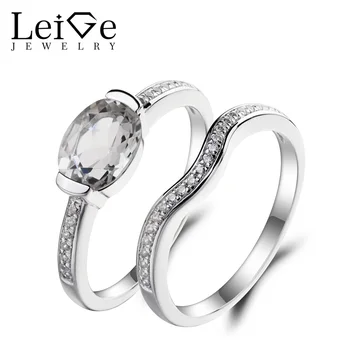 Leige Jewelry Wedding Ring Natural White Topaz Ring November Birthstone Oval Cut Gemstone 925 Sterling Silver Bridal Sets
Leige Jewelry Wedding Ring Natural White Topaz Ring November Birthstone Oval Cut Gemstone 925 Sterling Silver Bridal Sets