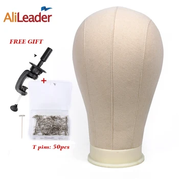 

Alileader Training Mannequin Head Canvas Block Head For Hair Extension Lace Wigs Making And Display Styling 21"/22"/23"/24"/25"