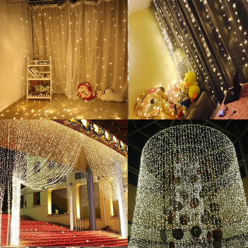3m*3m/6m*3m EU/US Plug LED Curtain String Lights Christmas Garland Outdoor Fairy Lamp For Wedding Holiday Party Decoration
3m*3m/6m*3m EU/US Plug LED Curtain String Lights Christmas Garland Outdoor Fairy Lamp For Wedding Holiday Party Decoration