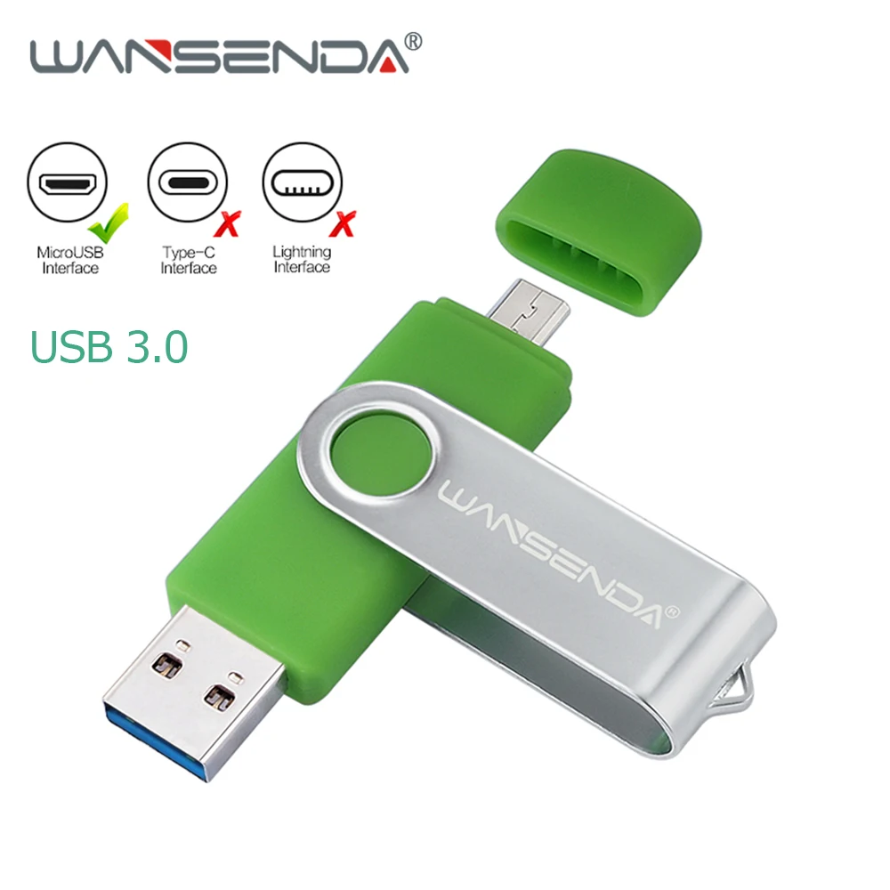 WANSENDA 3.0 OTG USB Flash Drive 128GB 64GB 32GB 16GB 8GB Pen Drive Micro USB for Phones/Tablet USB Memory Stick Metal Pendrive
WANSENDA 3.0 OTG USB Flash Drive 128GB 64GB 32GB 16GB 8GB Pen Drive Micro USB for Phones/Tablet USB Memory Stick Metal Pendrive