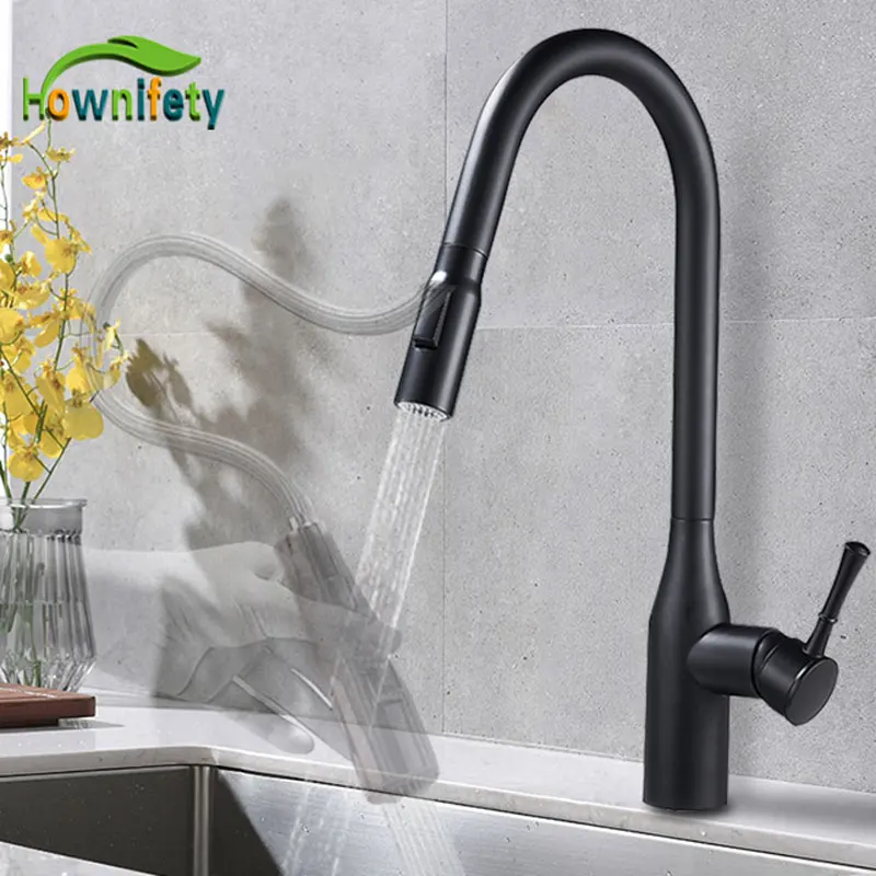 

Streamline design Spray stream modes Kitchen faucet pull out hot cold mixer tap Deck Mount color matching Crane