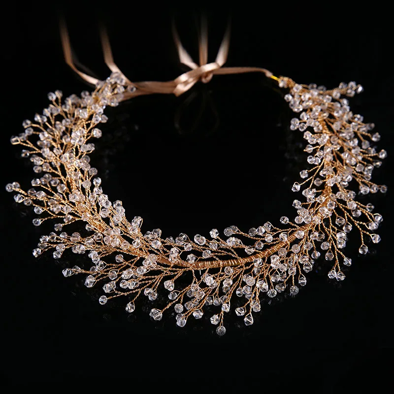 Handmade Beaded Bride Wedding Headband Bridal Hair Wreath Cluster Twig Leaves Vine with Ribbons Women And Girls Head Decoration
Handmade Beaded Bride Wedding Headband Bridal Hair Wreath Cluster Twig Leaves Vine with Ribbons Women And Girls Head Decoration