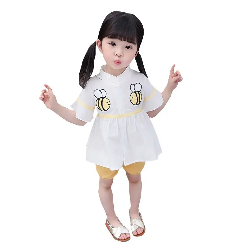 Summer Children Clothes Baby Girls Casual Cartoon Bee Pattern Short Sleeve Tops T-shirt+Shorts Suits Costume Set
Summer Children Clothes Baby Girls Casual Cartoon Bee Pattern Short Sleeve Tops T-shirt+Shorts Suits Costume Set