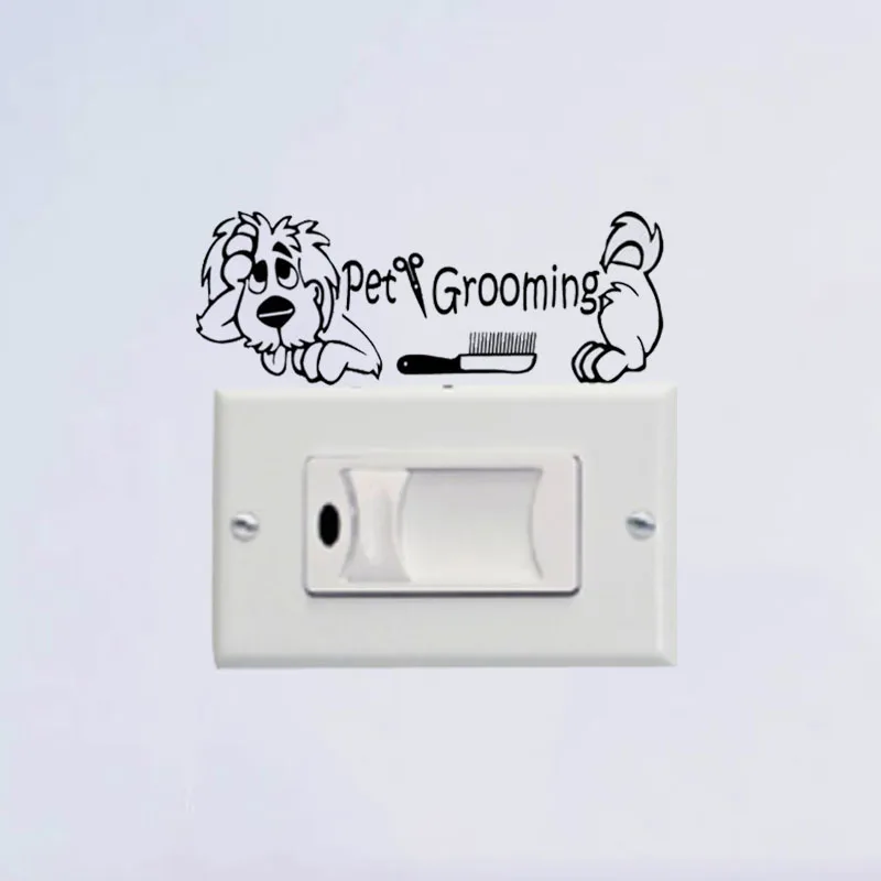 Wall Decals Grooming Decal Vinyl Switch Sticker Dog Pet Shop Salon Living Room Decor A3150 | Дом и сад