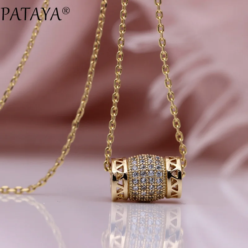 PATAYA New Candy Shape Luxury Hollow Pendants 585 Rose Gold Natural Zircon Women Long Necklaces Wedding Fine Fashion Jewelry
PATAYA New Candy Shape Luxury Hollow Pendants 585 Rose Gold Natural Zircon Women Long Necklaces Wedding Fine Fashion Jewelry