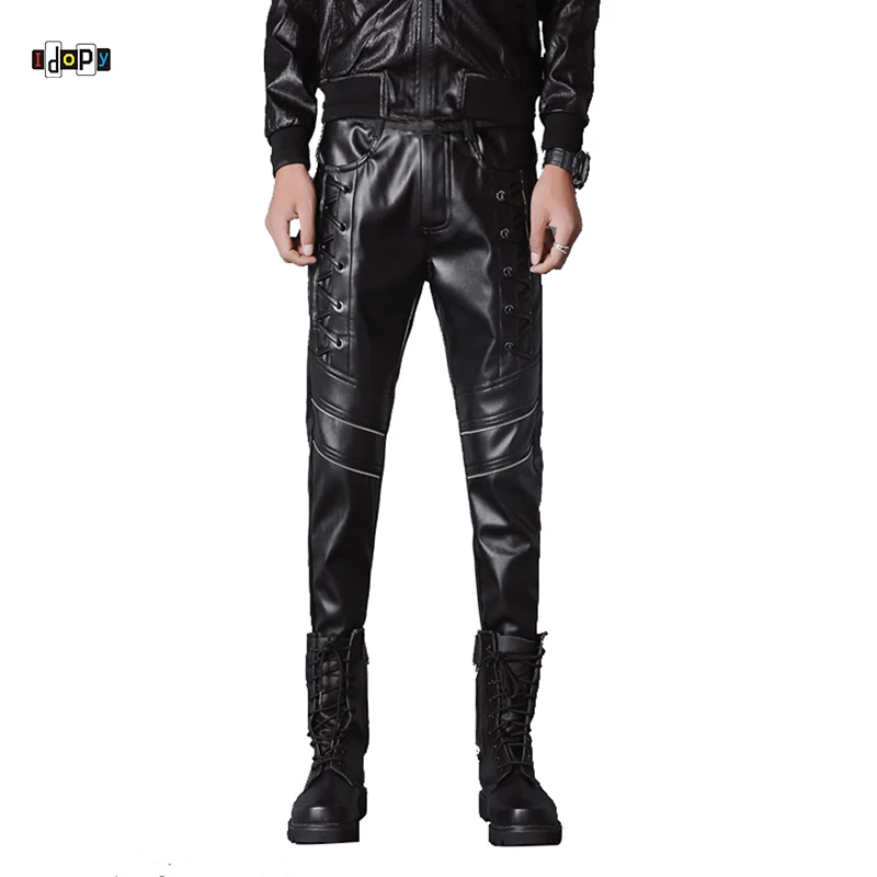 Idopy Men`s Faux Leather Pants Laceup Steampunk Punk Gothic Halloween Party Dancer Pleather Pants Trousers For Men
Idopy Men`s Faux Leather Pants Laceup Steampunk Punk Gothic Halloween Party Dancer Pleather Pants Trousers For Men