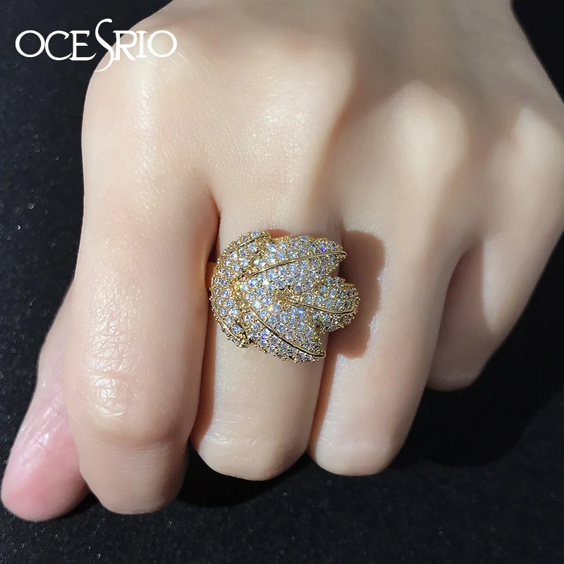 OCESRIO Ladies Big Rings for Women Size 9 Crystal Zirconia Copper Leaf Luxury Ring Gold Women Jewelry Accessories rig-h51
OCESRIO Ladies Big Rings for Women Size 9 Crystal Zirconia Copper Leaf Luxury Ring Gold Women Jewelry Accessories rig-h51