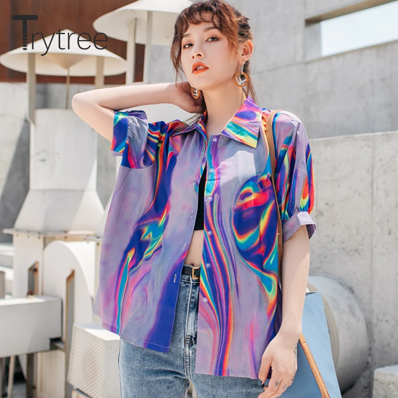 Ttytree Summer Autumn Blouses Women Casual Multicolor Print Turn-down Collar Single-breasted Polyester Tops High Street Shirts
Ttytree Summer Autumn Blouses Women Casual Multicolor Print Turn-down Collar Single-breasted Polyester Tops High Street Shirts