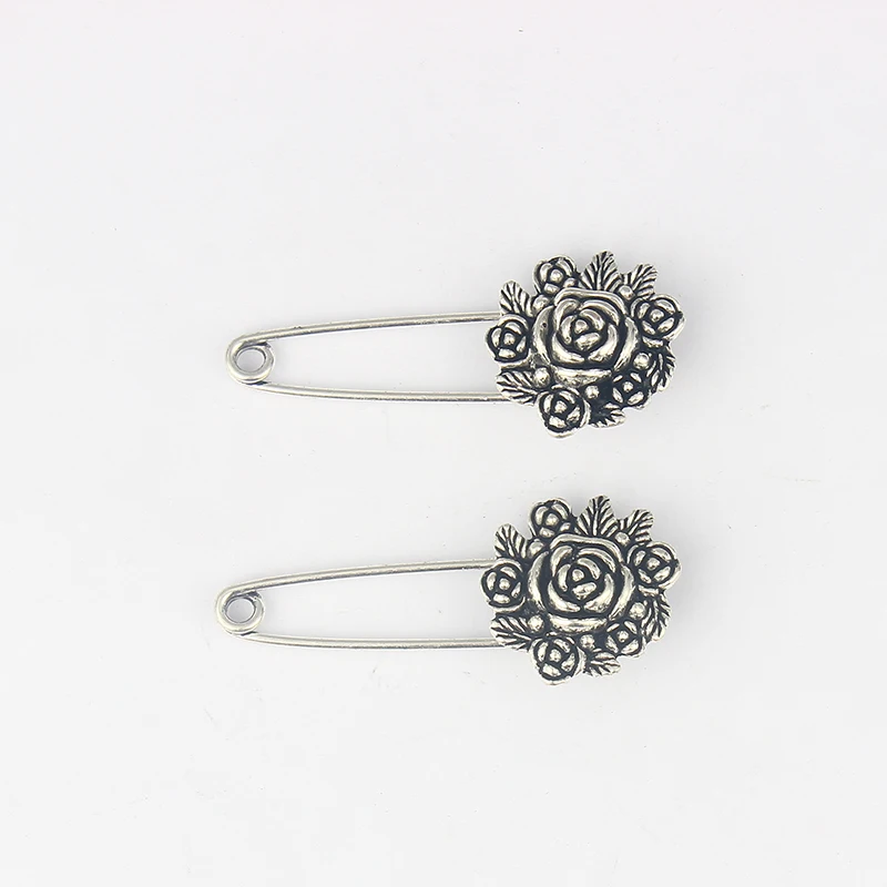 6Pcs Antique Silver Tone Large Rose Flower Durable Strong Metal Kilt Scarf Brooch Safety Pin 55mm
6Pcs Antique Silver Tone Large Rose Flower Durable Strong Metal Kilt Scarf Brooch Safety Pin 55mm