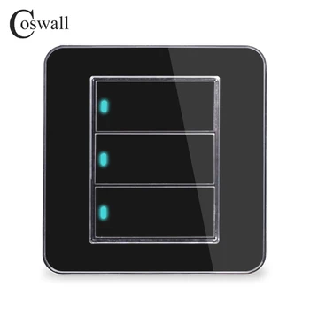 Manufacturer Coswall Brand 3 Gang 2 Way Random Click On / Off Wall Light Switch With LED Indicator Acrylic Crystal Panel
Manufacturer Coswall Brand 3 Gang 2 Way Random Click On / Off Wall Light Switch With LED Indicator Acrylic Crystal Panel