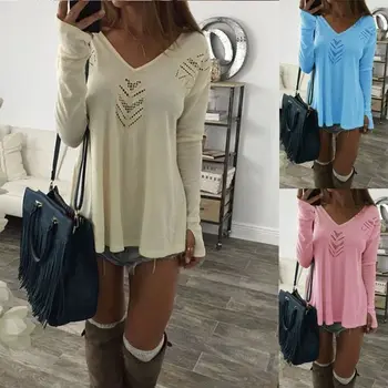 Women Long Sleeve Casual Shirt Ladies Autumn Loose Long Sleeves Tops Blouse Hollow Out Fashion Tops
Women Long Sleeve Casual Shirt Ladies Autumn Loose Long Sleeves Tops Blouse Hollow Out Fashion Tops
