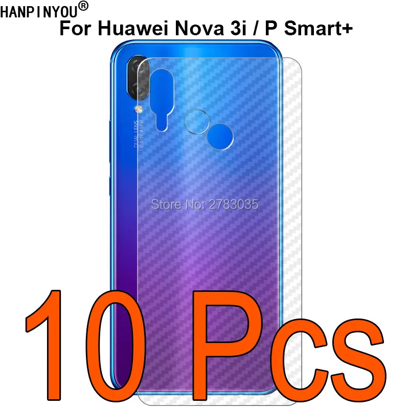 10Pcs/Lot For Huawei P Smart Plus / Nova 3i 6.3" Durable 3D Anti-fingerprint Transparent Carbon Fiber Back Film Screen Protector |