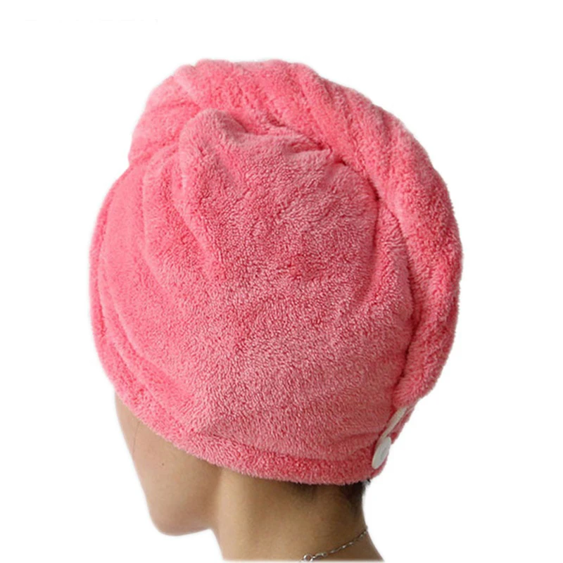 Image SWAMPLAND Women Bath Towels Hair Dry Cap Salon Towel Bathroom Thickening Absorbent Quick drying Microfiber Towel Head Wrap Hat