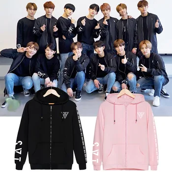 Kpop SEVENTEEN Pink cotton Zipper Women Hoodies korean autumn warm Hip Hop Hooded Sweatshirt men Casual Clothes plus size XXXL
Kpop SEVENTEEN Pink cotton Zipper Women Hoodies korean autumn warm Hip Hop Hooded Sweatshirt men Casual Clothes plus size XXXL