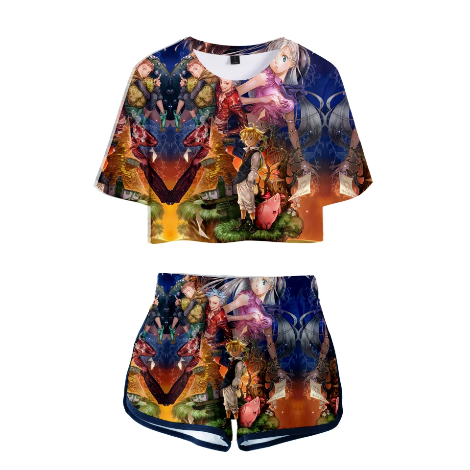 The latest 3D T-shirt summer sexy girl trend fire shadow printing women's high quality sexy Naruto 3D T-shirt + shorts two-piece
The latest 3D T-shirt summer sexy girl trend fire shadow printing women's high quality sexy Naruto 3D T-shirt + shorts two-piece