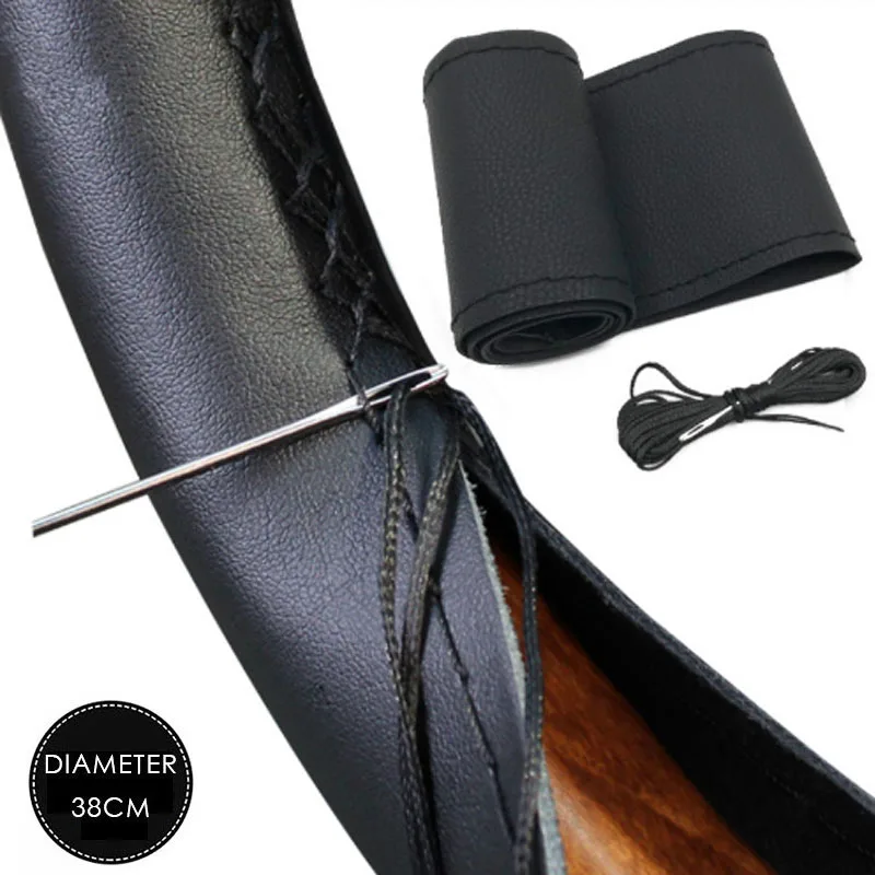 Hand Stitched 38cm Car Steering Wheel Cover Braid On Steering Wheel with Needles and Artificial Leather Thread
Hand Stitched 38cm Car Steering Wheel Cover Braid On Steering Wheel with Needles and Artificial Leather Thread