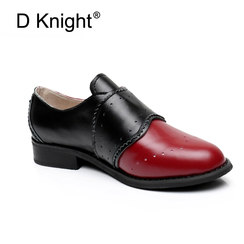 Genuine Leather Women Oxfords Flats Handmade Slip On Double Buckle Flat Loafers Shoes For Women Plus Size 44 Brogues Shoes Woman (1)