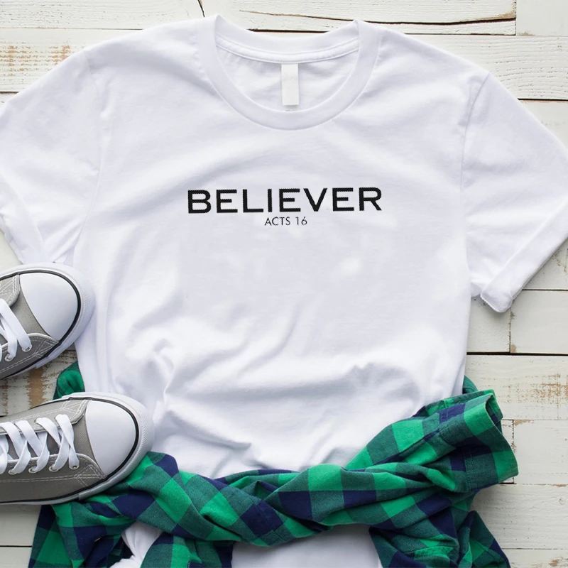 Believer Acts 16 Letter Printed T Shirt Tumblr Graphic Tees Women Christian Clothes Pure Cotton Vintage Harajuku Tops Drop Ship
Believer Acts 16 Letter Printed T Shirt Tumblr Graphic Tees Women Christian Clothes Pure Cotton Vintage Harajuku Tops Drop Ship