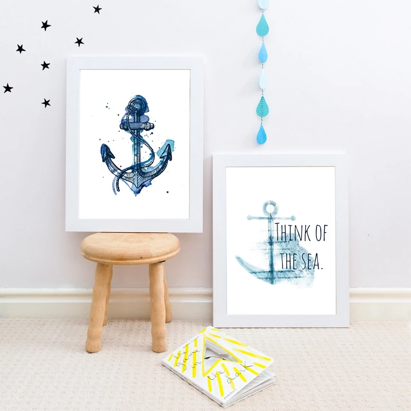 Decoracion Para El Hogar Conjunto De 3 Fotos De Lona Nautica 3