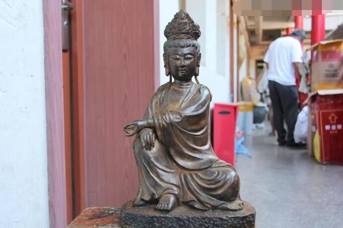 free Chinese Bronze Copper freedom Kwan-yin Bodhisattva Goddess Buddha Statue fast