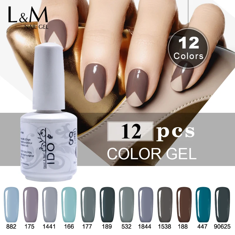 12 Pcs Lot Grey Color Series Nail Lacquer Led Lamp UV Nail Gel Varnish Semi Permanent Black Gel Nail Polish For Nail Design
12 Pcs Lot Grey Color Series Nail Lacquer Led Lamp UV Nail Gel Varnish Semi Permanent Black Gel Nail Polish For Nail Design